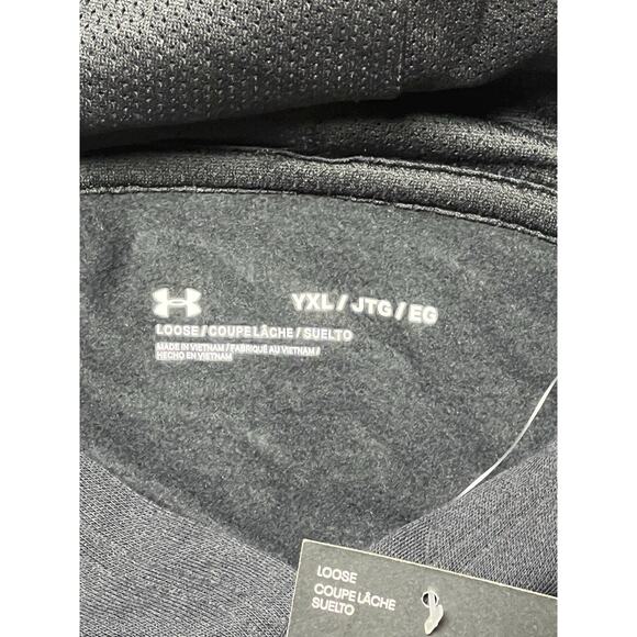 Under Armour Loose Hustle Fleece Hoody Boys YXL Black - Picture 3 of 8